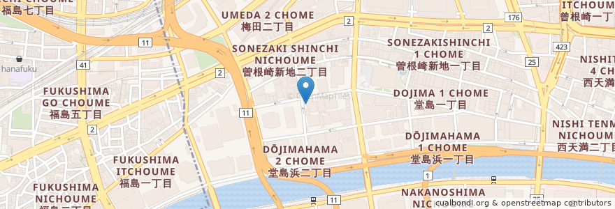 Mapa de ubicacion de オステリア・ダ・パオロ（Paolo） en Japan, Osaka Prefecture, Osaka, Kita Ward.