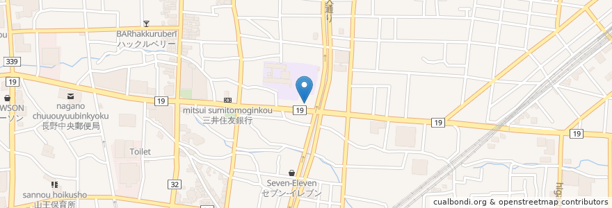 Mapa de ubicacion de ロイヤルホスト en 日本, 長野県, 長野市.