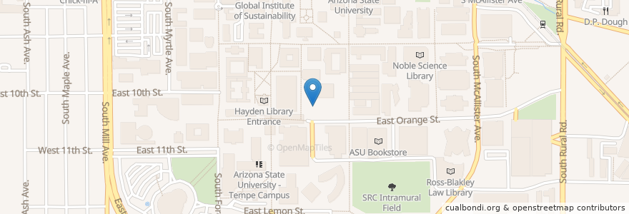 Mapa de ubicacion de Student Pavilion en Estados Unidos De América, Arizona, Maricopa County, Tempe.