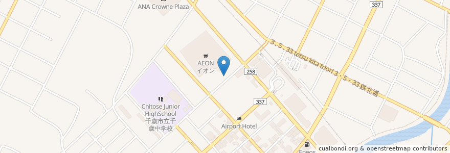 Mapa de ubicacion de 맥도날드 en 일본, 홋카이도, 石狩振興局, 千歳市.