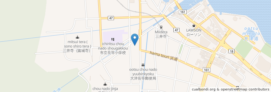 Mapa de ubicacion de お食事処 にしお en ژاپن, 滋賀県, 大津市.