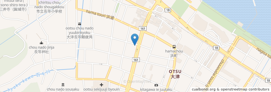 Mapa de ubicacion de やきとり一番 en ژاپن, 滋賀県, 大津市.