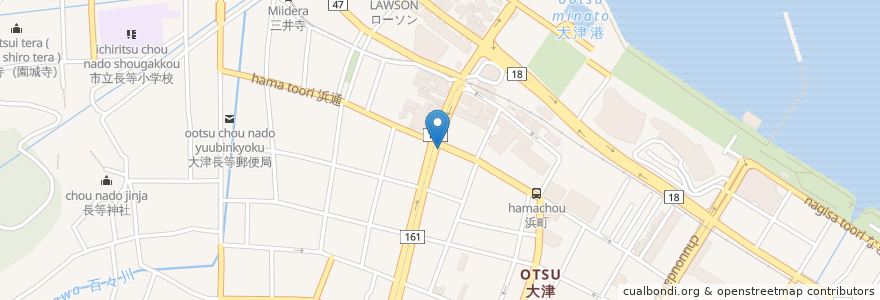 Mapa de ubicacion de 麺せい en 日本, 滋賀県, 大津市.