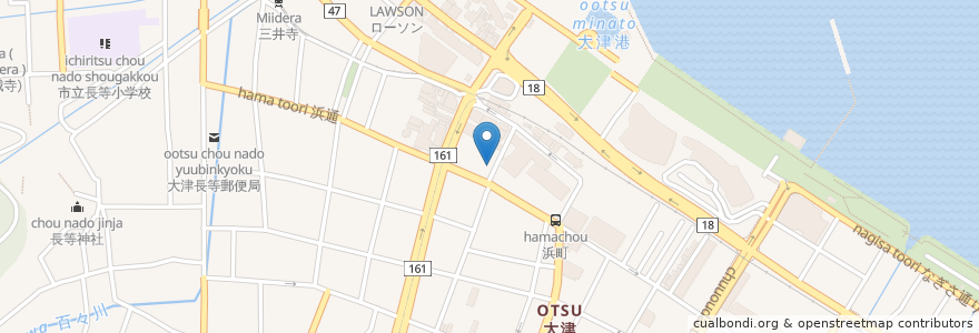 Mapa de ubicacion de 湊町 いそ家 en Япония, Сига, 大津市.
