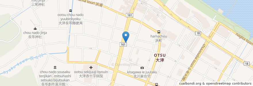 Mapa de ubicacion de 津ノ清 en Japan, 滋賀県, 大津市.