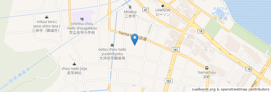 Mapa de ubicacion de 本福寺 en 日本, 滋賀県, 大津市.
