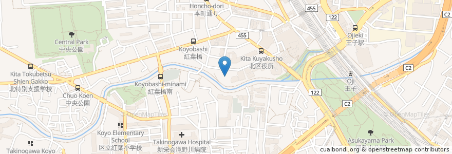 Mapa de ubicacion de 阿弥陀堂 en Jepun, 東京都, 北区.