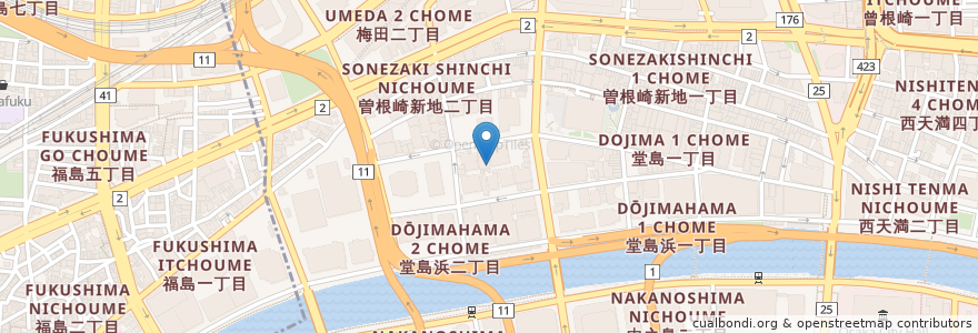 Mapa de ubicacion de Charlotte en Japonya, 大阪府, 大阪市, 北区.