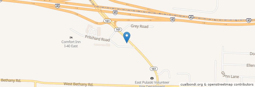 Mapa de ubicacion de Mobil en アメリカ合衆国, アーカンソー州, Pulaski County, North Little Rock.