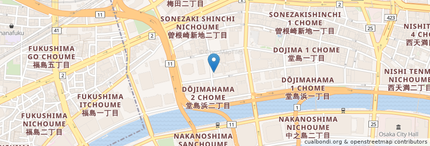 Mapa de ubicacion de 橋本歯科診療所 en Giappone, Prefettura Di Osaka, 大阪市, 北区.