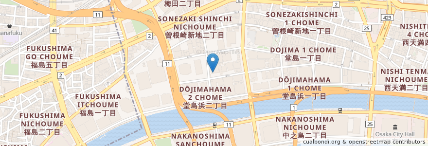 Mapa de ubicacion de コバヤシ en 日本, 大阪府, 大阪市, 北区.