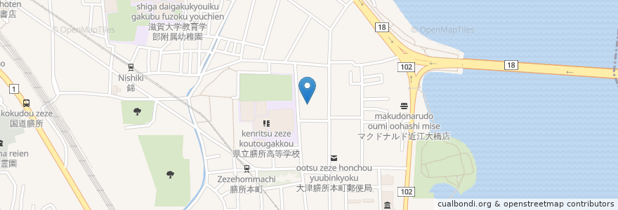 Mapa de ubicacion de 縁心寺 en ژاپن, 滋賀県, 大津市.