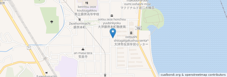 Mapa de ubicacion de 景沢寺 en ژاپن, 滋賀県, 大津市.