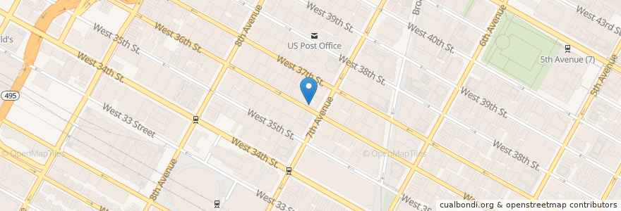 Mapa de ubicacion de Delmonico's Kitchen en Соединённые Штаты Америки, Нью-Йорк, Нью-Йорк, Округ Нью-Йорк, Манхэттен, Manhattan Community Board 5, Manhattan Community Board 4.