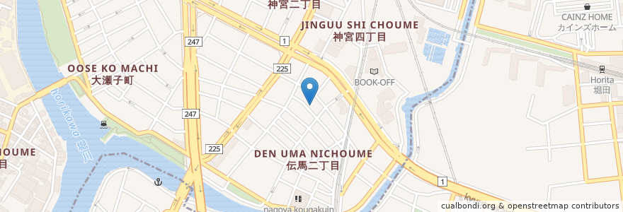 Mapa de ubicacion de 鈴之御前神社 en Japan, Aichi Prefecture, Nagoya, Atsuta Ward.