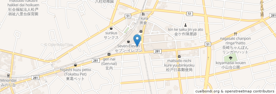 Mapa de ubicacion de 明光義塾 en 日本, 千葉県, 松戸市.