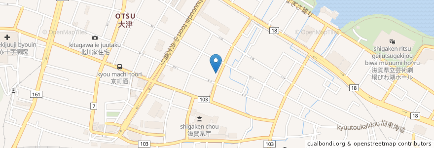 Mapa de ubicacion de 菊水食堂 en ژاپن, 滋賀県, 大津市.