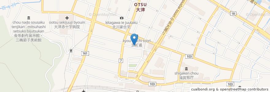 Mapa de ubicacion de 善通寺 en 日本, 滋賀県, 大津市.
