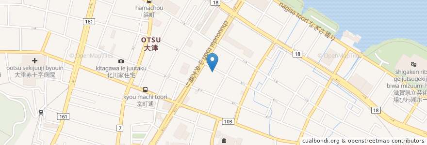 Mapa de ubicacion de 大西医院 en Japonya, 滋賀県, 大津市.
