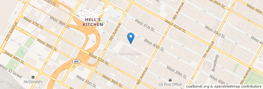Mapa de ubicacion de Aleef Coffee House Inc en الولايات المتّحدة الأمريكيّة, نيويورك, New York, New York County, Manhattan, Manhattan Community Board 4.