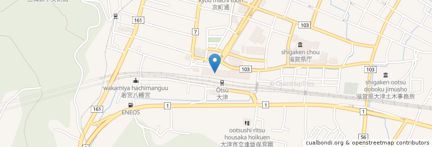 Mapa de ubicacion de スターバックス en ژاپن, 滋賀県, 大津市.