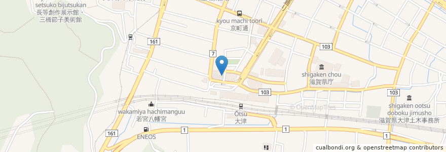 Mapa de ubicacion de や台ずし en 일본, 시가현, 大津市.
