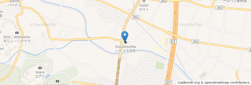 Mapa de ubicacion de いとう小児科 en 日本, 埼玉县, 東松山市.