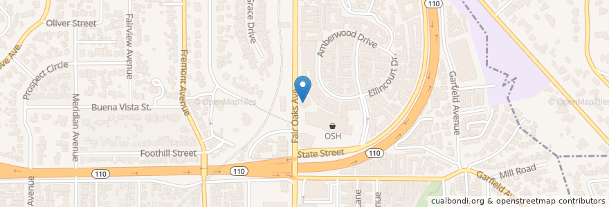 Mapa de ubicacion de Twohey's en الولايات المتّحدة الأمريكيّة, كاليفورنيا, مقاطعة لوس أنجلس, Pasadena, South Pasadena.