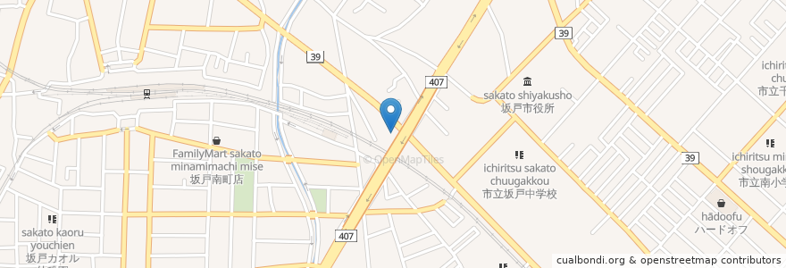 Mapa de ubicacion de くら寿司坂戸店 en 日本, 埼玉県, 坂戸市.