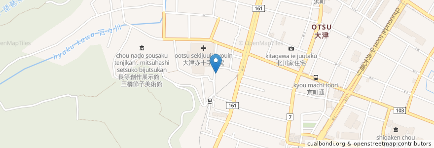 Mapa de ubicacion de キリン薬局 en Japão, 滋賀県, 大津市.