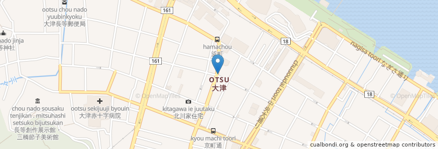 Mapa de ubicacion de パーンの笛 en ژاپن, 滋賀県, 大津市.