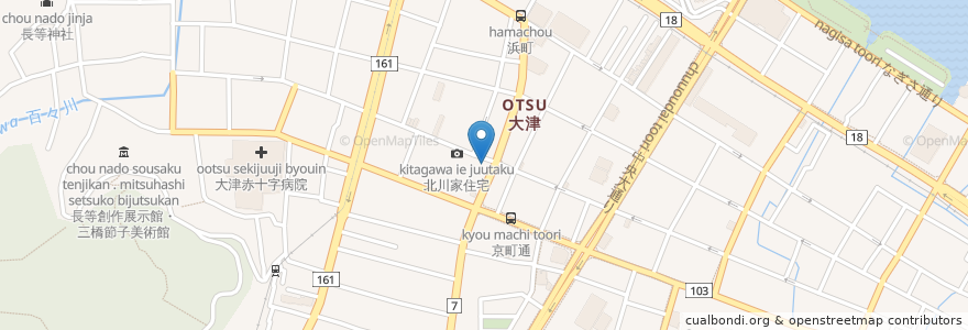Mapa de ubicacion de 京町食堂 en Japón, Prefectura De Shiga, 大津市.