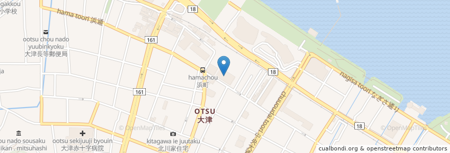 Mapa de ubicacion de 滋賀銀行 en Japan, Präfektur Shiga, 大津市.