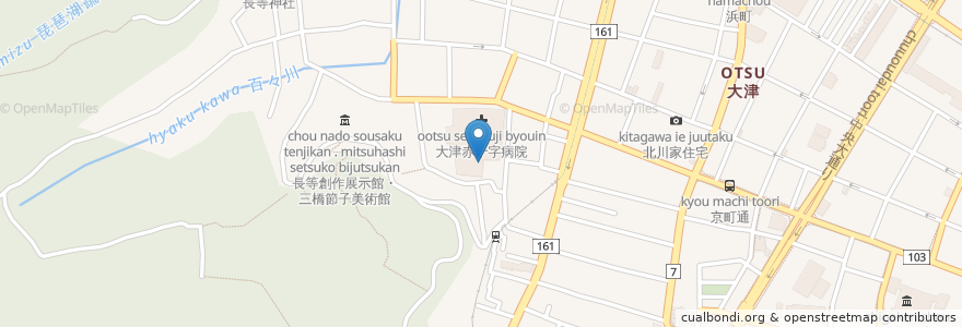 Mapa de ubicacion de カフェ・ド・クリエ en ژاپن, 滋賀県, 大津市.
