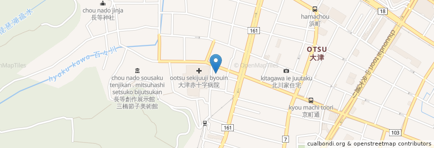 Mapa de ubicacion de 本願寺 近松別院 en ژاپن, 滋賀県, 大津市.