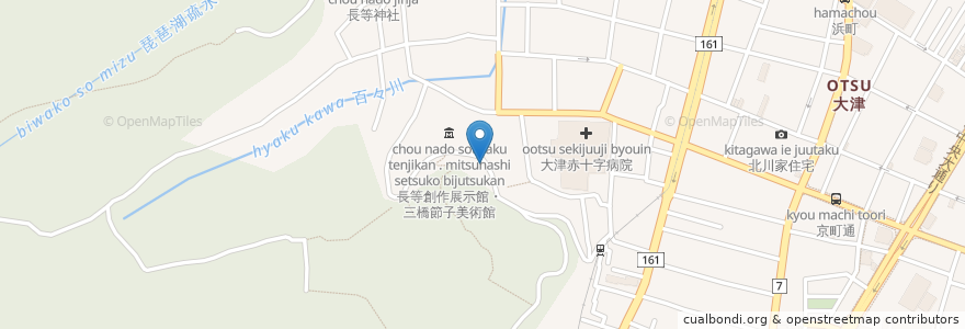 Mapa de ubicacion de 善光寺 en ژاپن, 滋賀県, 大津市.