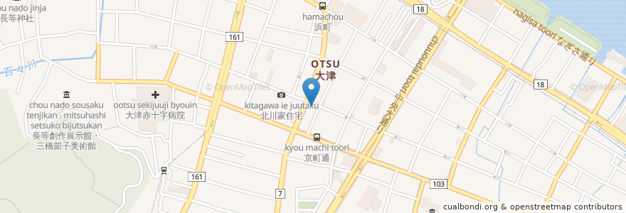Mapa de ubicacion de カフェ アキ en Япония, Сига, 大津市.