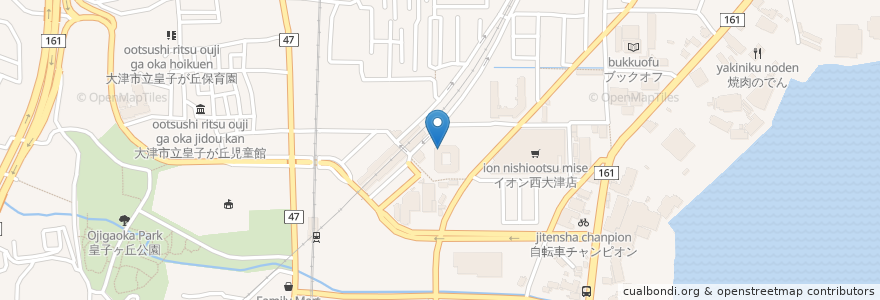 Mapa de ubicacion de 京都銀行 西大津支店 en Jepun, 滋賀県, 大津市.