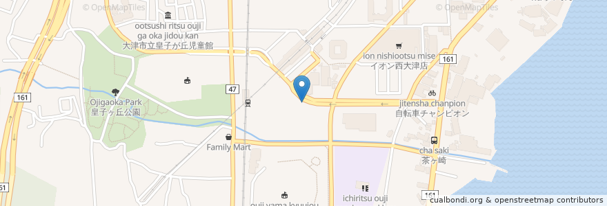 Mapa de ubicacion de 西大津調剤薬局 en ژاپن, 滋賀県, 大津市.