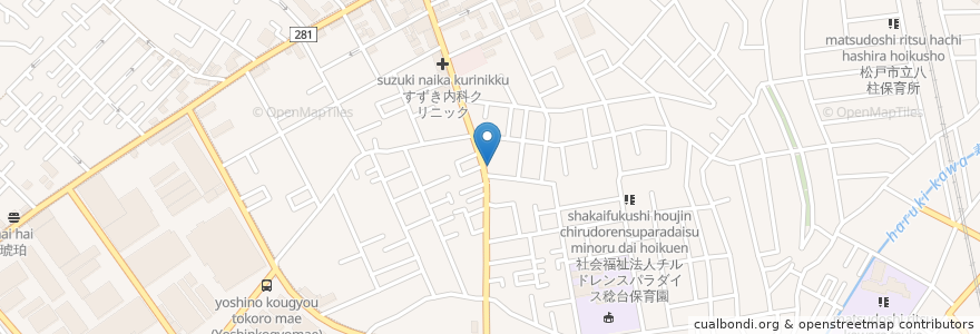 Mapa de ubicacion de Grade One en Япония, Тиба, 松戸市.