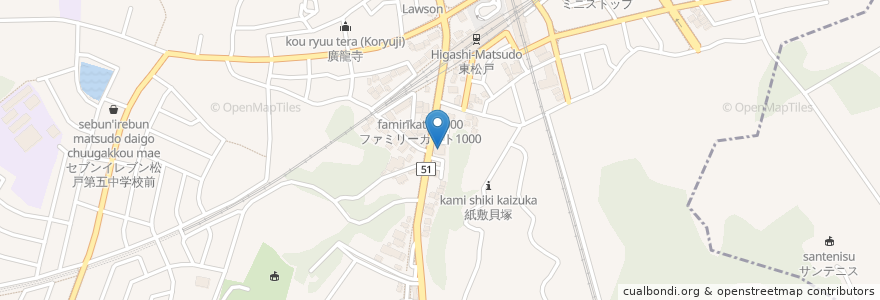 Mapa de ubicacion de Bronco Billy en Japan, 千葉県, 松戸市.