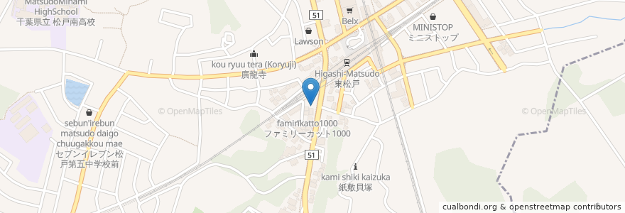 Mapa de ubicacion de ニッポンレンタカー en Japão, 千葉県, 松戸市.
