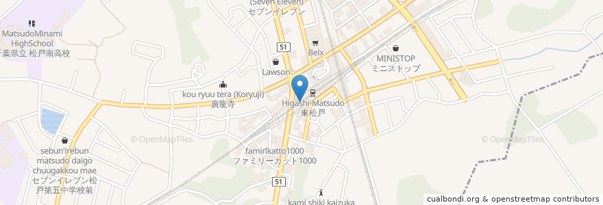 Mapa de ubicacion de 京成パーク en Japon, Préfecture De Chiba, 松戸市.