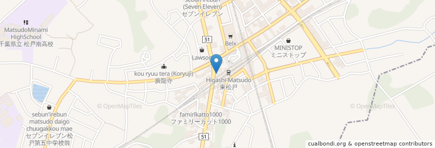 Mapa de ubicacion de しちりん en ژاپن, 千葉県, 松戸市.