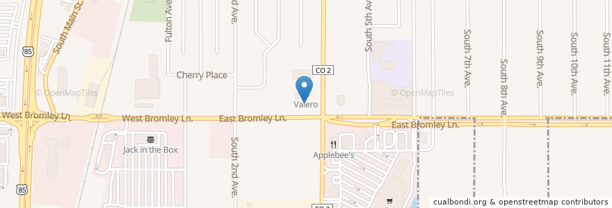 Mapa de ubicacion de Valero en United States, Colorado, Adams County, Brighton.