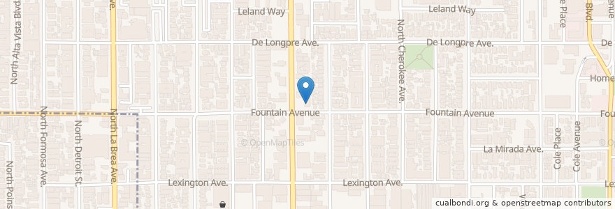 Mapa de ubicacion de Fat Sal’s en United States, California, Los Angeles County, Los Angeles.