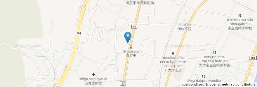 Mapa de ubicacion de 波田内科医院 en ژاپن, 滋賀県, 大津市.