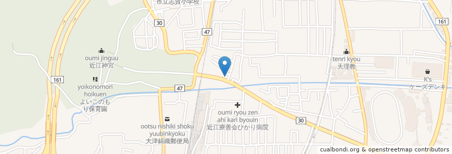 Mapa de ubicacion de 喫茶じんぐう en Japão, 滋賀県, 大津市.