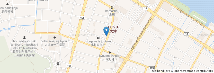 Mapa de ubicacion de 奥村歯科医院 en 日本, 滋賀県/滋賀縣, 大津市.