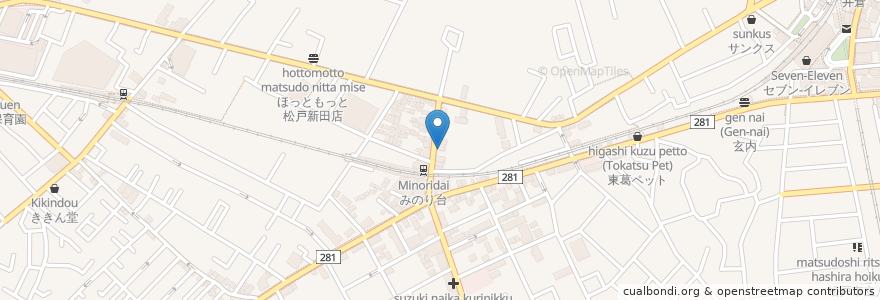 Mapa de ubicacion de みのり台パソコン教室 en Japão, 千葉県, 松戸市.